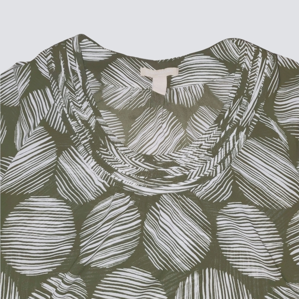 Banana Republic Scoop Neckline 3/4 Sleeve Gathered Shoulders Sheer Top 597 - Picture 4 of 5